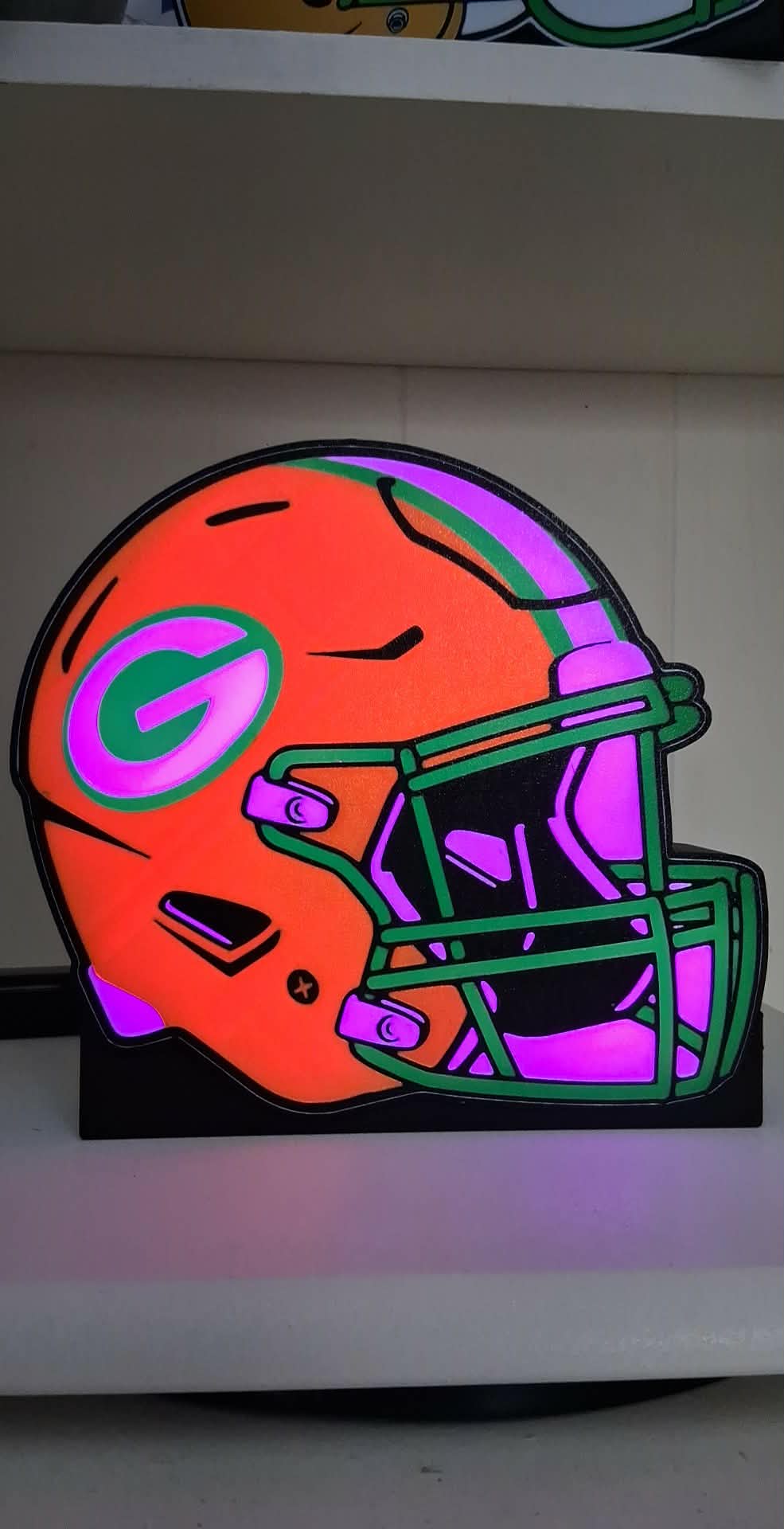 New Packer Helmet LED light box – custom 3D printed – Lit Layer Creations